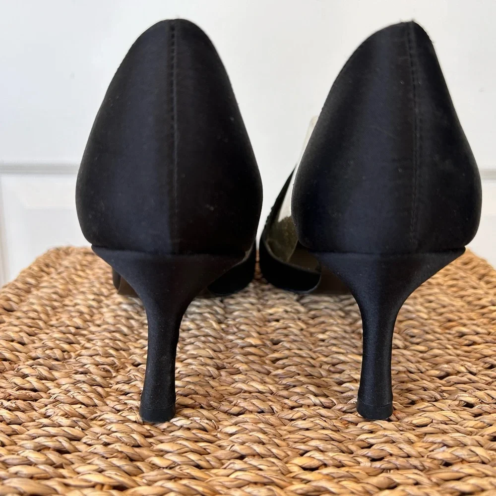 The Touch of Nina‎ Satin Rhinestone Black Heels Size 9M